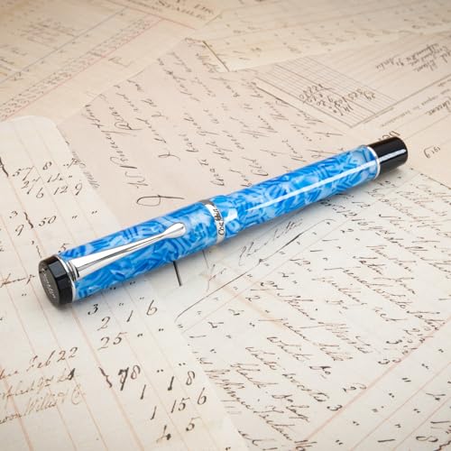 Conklin Duragraph Fountain Pen Ice Blue - Medium Nib, Timeless Writing Instrument with Cool Blue Finish