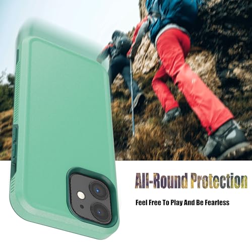 AYMECL for iPhone 11 Case,[Shockproof] [15 FT Dropproof] 2 Pack [Self-Healing Screen Protectors],Heavy Duty Protection Phone Case for iPhone 11,Aqua Blue