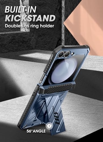 SUPCASE for Samsung Galaxy Z Flip 6 Case with Stand & Belt-Clip (Unicorn Beetle Pro), [Hinge Protection] [Front Screen Protector] Full Body Rugged Protective Phone Case for Galaxy Z Flip 6/5, Black