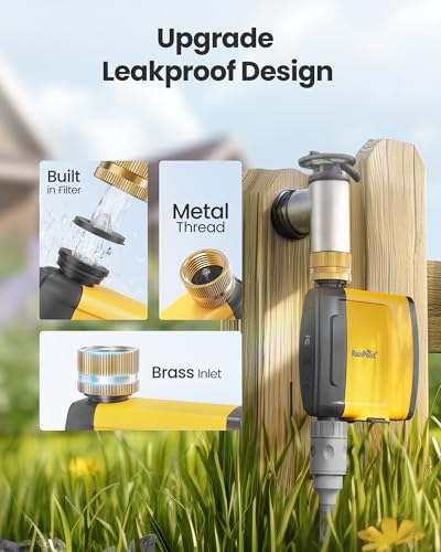 RAINPOINT WiFi Water Timer, Smart Hose Timer WiFi Irrigation Controller, Wireless Watering System Valve, APP & Voice Control, Weather-Based Automatic Rain Delay, Brass Inlet