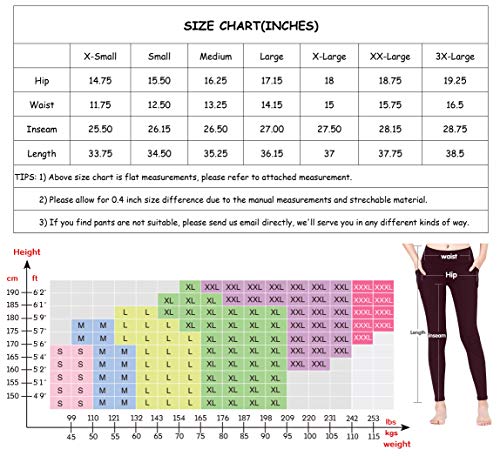 Keolorn High Waist Yoga Pants with Pockets Tummy Control Workout Leggings for Women 4 Way Stretch Leggings with Pockets (Black, X-Small)