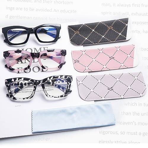 SIGVAN 6 Pack Oprah Style Reading Glasses Blue Light Blocking Square Computer Spring Hinge Readers for Women (6 Mix-5, 3.5, multiplier_x)