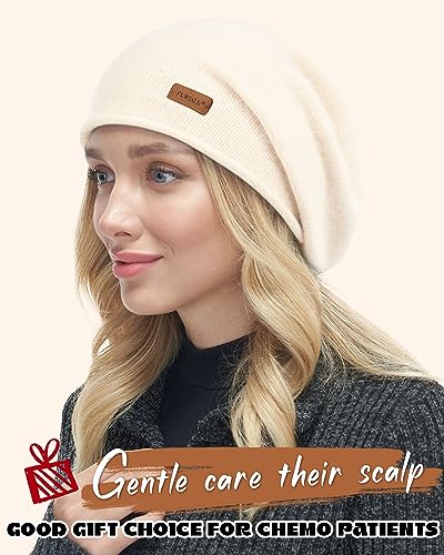 FURTALK Slouchy Beanies for Women Winter Hats Soft Warm Beanie Hat Ladies Knitting Skull Beanies Beige