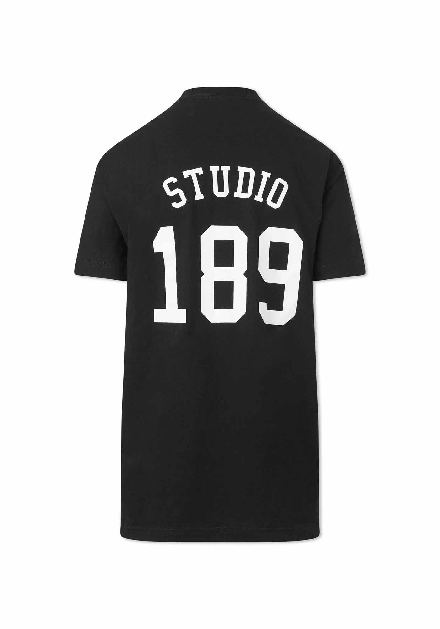 Studio 189, Cotton Screen-print T-shirt, BLACK, XS