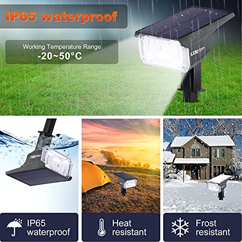LEREKAM 40 LEDs Spotlights,IP65 Waterproof Solar Powered Landscape Spotlights 2-in-1 Wall Light, Outdoor Landscaping Lights Auto On/Off for Yard Garden 2Pack Warm-White