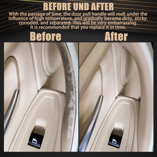 WEILEITE Front Interior Door Pull Handles Grab Bracket Trim Set Compatible with BMW 3 Series 4 Series 320,328,330,335,M3 2012-2018 and 428, 435,M4 2014-2017 Replace 51417279311(Beige,4Pcs)