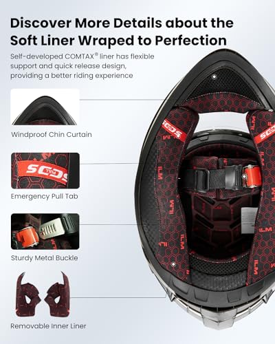 ILM Motorcycle Helmet Full Face with Pinlock Compatible Clear&Tinted Visors and Fins Street Bike Motocross Casco DOT Model Z501(White, Large)