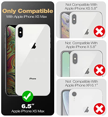 Dexnor for iPhone Xs max Case, [Built in Screen Protector and Kickstand] Heavy Duty Military Grade Protection Shockproof Protective Cover for iPhone Xs max (Army Green)