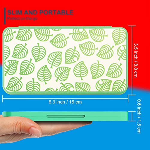 Aconcise One Game Card Case for Nintendo Switch Games, Slime and Portable Carrying Storage Travel Box with 24 Card Slots, Hard Shell Protective and Durable (Leaves)