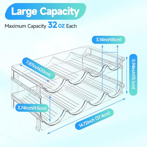 IROONN Water Bottle Organizer for Cabinet, Stackable Water Bottle Storage Rack, 2 Tier Water Bottle Holder for Kitchen Pantry, Tumbler Travel Mug Cup Organizer, Hold 8 Bottles