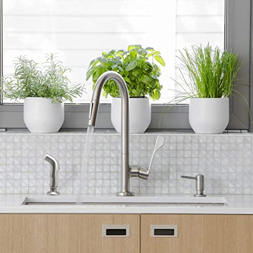 Kitchen Sink Sprayer Replacement,Side Sprayer for Kitchen Sink,Kitchen Sink Faucet Sprayer with Hose and Holder,Kitchen Sprayer Head Replacement, Brushed Nickel