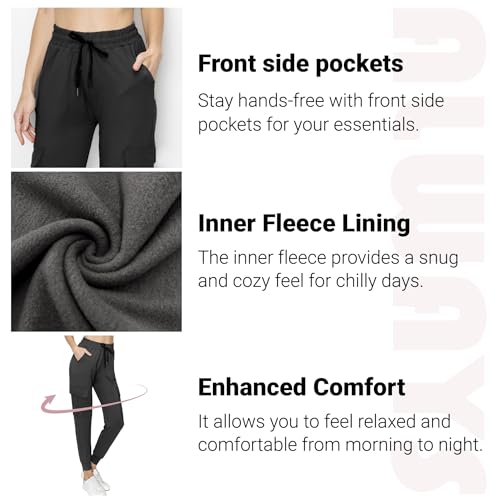 ALWAYS Fleece Jogger Pants for Women - Premium Soft Stretch Warm Sweatpants with Pockets Red XL