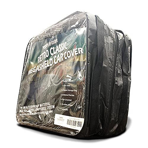 CarsCover Retro Classic Megashield Car Cover Heavy Duty All Weatherproof Waterproof Automobiles Indoor Outdoor Snow Rain Dust UV Protection Full Auto Vehicle Covers (Fit up to 175 inch Length)