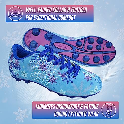 Vizari Frost Outdoor Firm Ground 2 Kids Soccer Cleats | Athletic Football Shoes for Boys and Girls | Stylish Outdoor Soccer Shoes | Blue/Purple