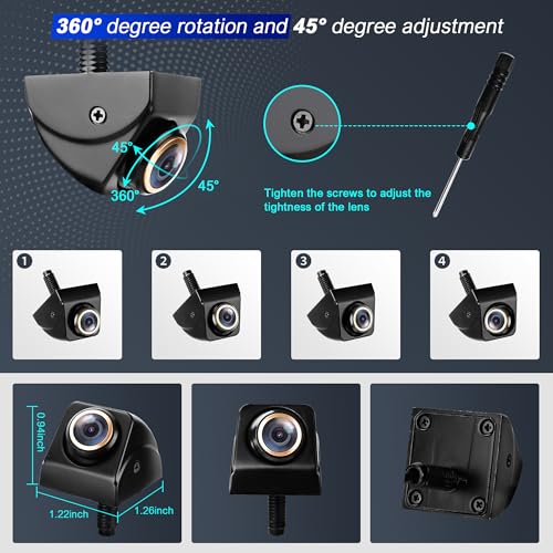 Back up Camera for Cars, Backup Camera,1080P HD Reverse Camera de reversa de auto/Front Camera for car Truck Rear view/170 Degrees Viewing Angle(Black)
