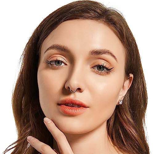 GW 5 Pcs Hoop Nose Rings Hoop Set 316L Surgical Steel, Septum Clicker Nose Hoop Rings, Cartilage Hoop Earrings, Lip Rings, Body Piercing Jewelry (20g 6mm)