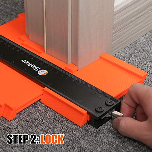 Saker Contour Gauge Profile Tool- Adjustable Lock-Precisely Copy Irregular Shape Duplicator -Irregular Welding Woodworking Tracing -Tool for DIY Handyman, Construction (10INCH)