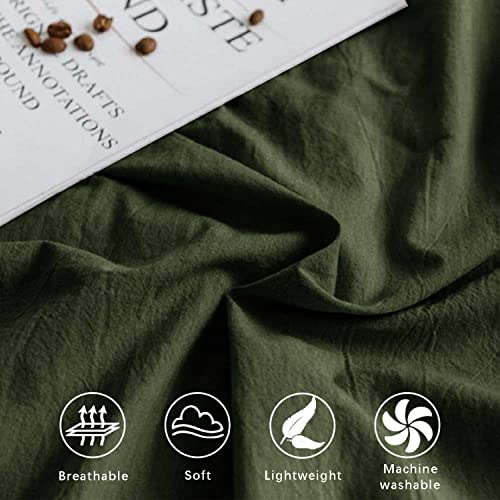 ETDIFFE Dark Green Twin/Twin XL Size Comforter, 2pc Soft Farmhouse Olive Bedding Set & Collection, Lightweight All Season Microfiber Down Alternative Bed Comforter with 1 Pillow Sham for Women Men