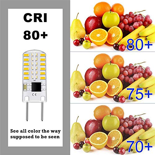Gaormii Dimmable G8 LED Bulbs Daylight White 6000K 3W Equivalent to T4 Bi-Pin Base 120V 20W-25W Halogen Bulbs for Under Cabinet Light, Under Counter Kitchen Lighting (12-Pack)