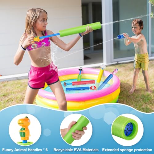 Water Guns, Water Squirter Gun 40 Ft Range Swimming Pool Beach Summer Party Outdoor Water Toys for Kids Age 4-12 Water Blasters for Teens Adults (animal-6pcs)