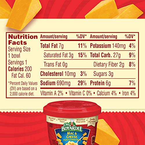 Chef Boyardee Mac & Cheese, Microwave Food, Microwaveable Bowl, 7.5 Oz (Pack of 12)