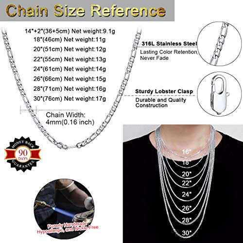 316L Stainless Steel Black Chain Necklace 26 inch Long Men's Fashion Jewelry