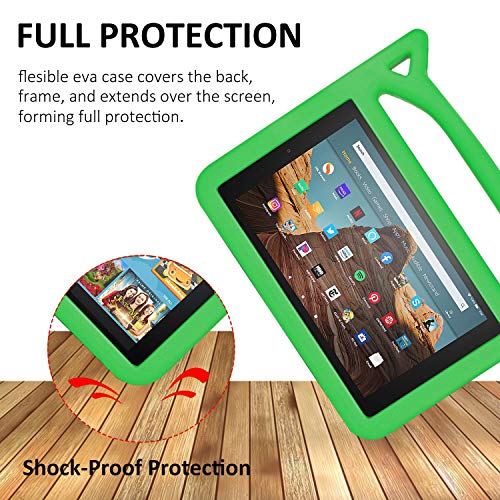 New 10inch Tablet Case(9th/7th/5th Generation,2019/2017/2015 Release)-SHREBORN Lightweight Shockproof Case Incompatible with iPad,with Cute Cat Handle Stand-Green