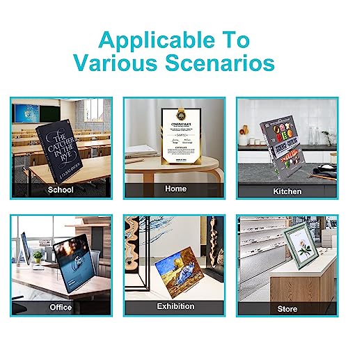 Boloyo Acrylic Book Stand Without Ledge,6 Inch 4PC Clear Acrylic Display Easel Transparent Display Stand Holder Tablet Holder for Displaying Pictures,Books,Artworks, CDs