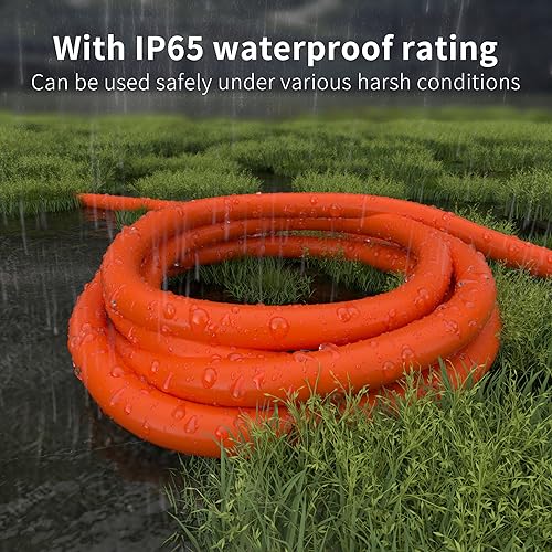 HUANCHAIN 2 Pack 3 ft 12/3 Gauge Heavy Duty Outdoor Extension Cord Waterproof with Lighted, Flexible Cold Weather 3 Prong Electric Cord Outside, 15A 1875W 125V 12AWG, Yellow, ETL Listed