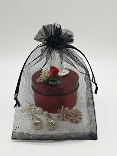 Wudygirl 100pcs Sheer Organza Bags 5‘’x7‘’ Purple Drawstring Packages License Jewelry Lipstick Pouches Baby Shower Party Wedding Favors Cookies Candy Favor Bags(100pcs Purple 5X7)