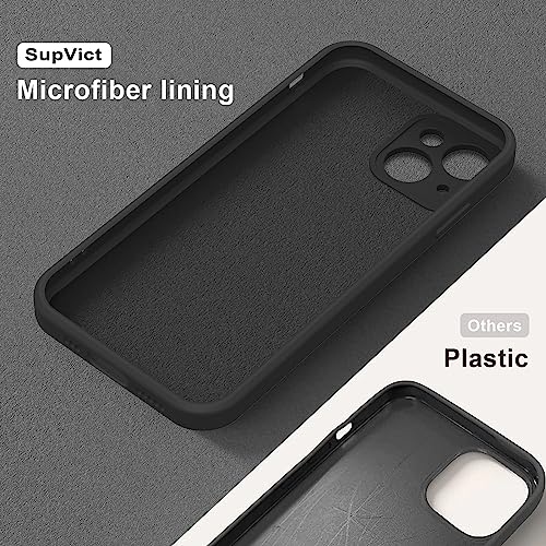 SupVict iPhone 15 Plus Case, Phone Case iPhone 15 Plus 2023, Slim Fit Cute Heart Silicone Soft Rubber Bumper Protective Shockproof Drop Protection Girls Women Boy Men iPhone 15 Plus Cover, Black