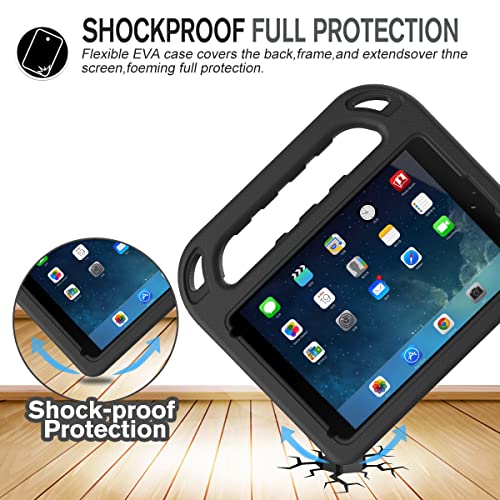 LEDNICEKER Kids Case for iPad Mini 1/2/3/4/5 7.9-inch, Light Weight Shockproof Handle Kickstand Cover for iPad Mini 5th/4th/3rd/2nd/1st Generation, Black