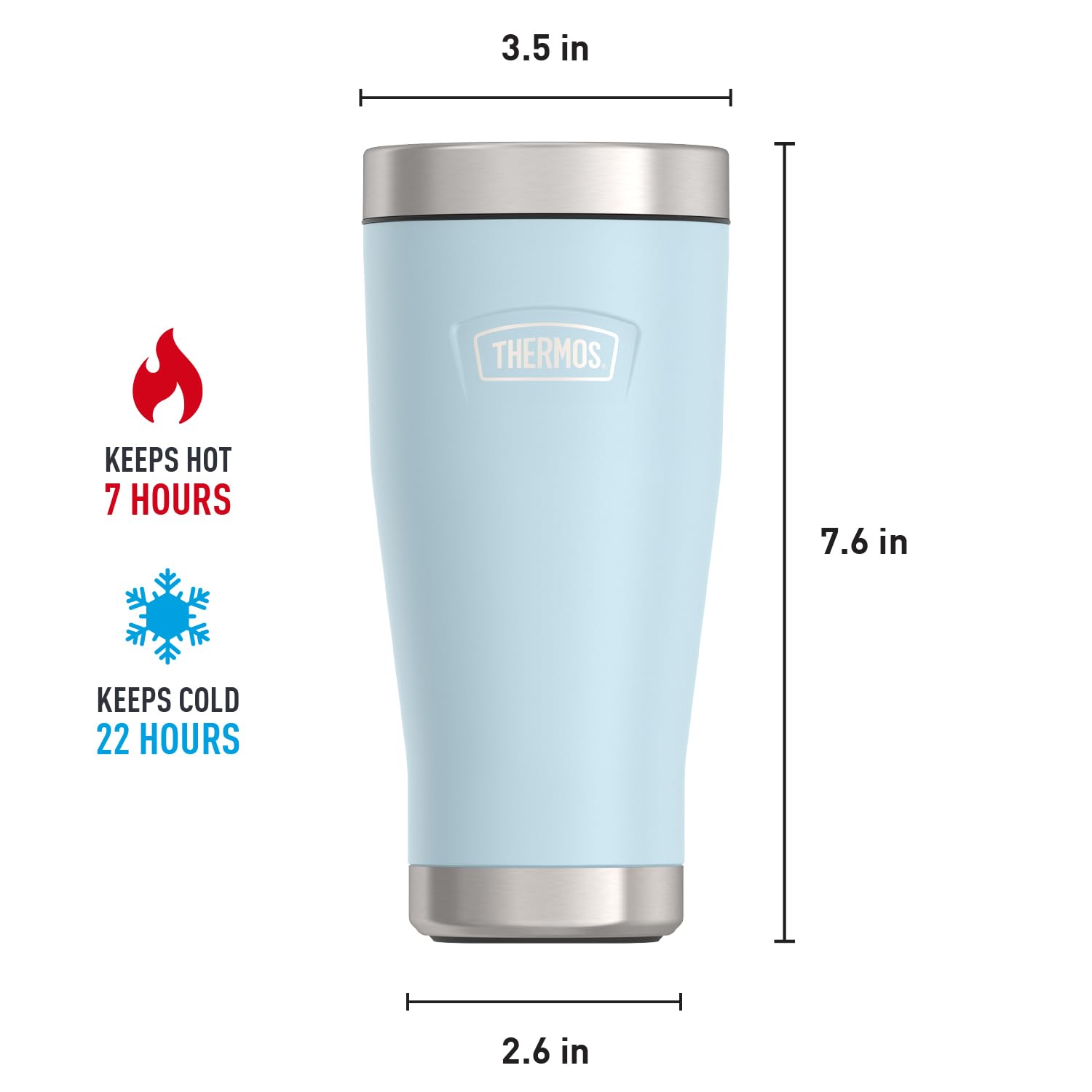 THERMOS, ICON Series, Stainless Steel Tumbler, Glacier, 16 oz