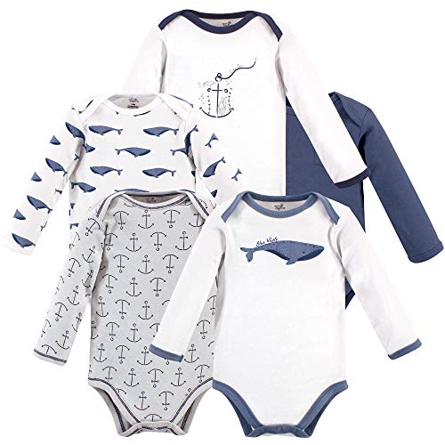 Touched by Nature baby boys Organic Cotton Long-sleeve Bodysuits T Shirt Set, Garden Floral, 9-12 Months US
