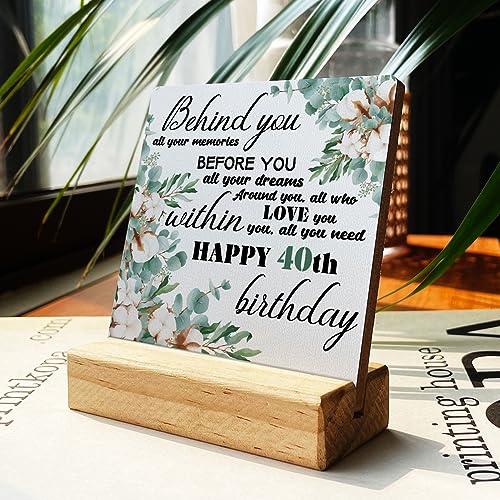 80th Birthday Decorations, Desk Decor, Butterfly Wood Sign, Plaque with Wooden Stand for Home Bedroom Table Centerpiece Shelf Living Room, Gifts for 80 Year Old Woman Man Birthday