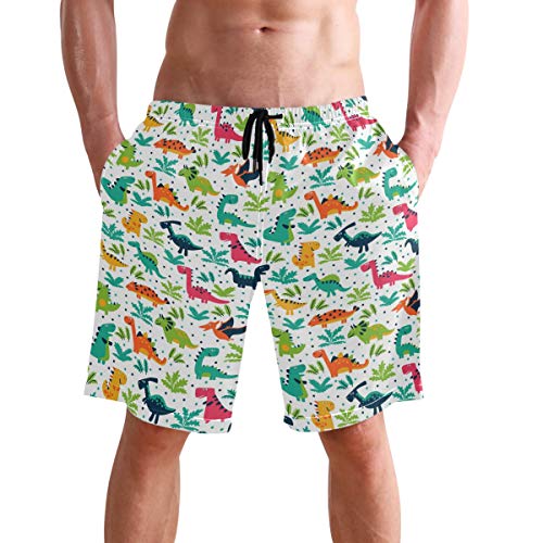 visesunny Clover Rainbow Men's Beach Short Swim Trunks Sports Running Bathing Suits with Mesh Lining