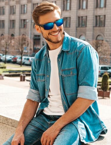 RIVBOS Polarized Sports Sunglasses Driving Glasses Shades for Men Women Tortoiseshell Frame for Cycling Baseball RBS861 (RBS861 Tortoiseshell grey lens)