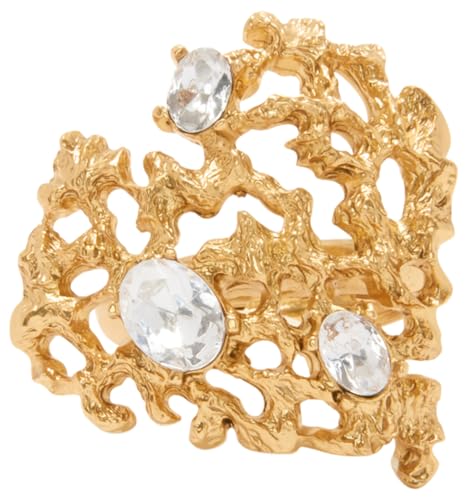 Oscar de la Renta, Coral Heart Ring, Crystal