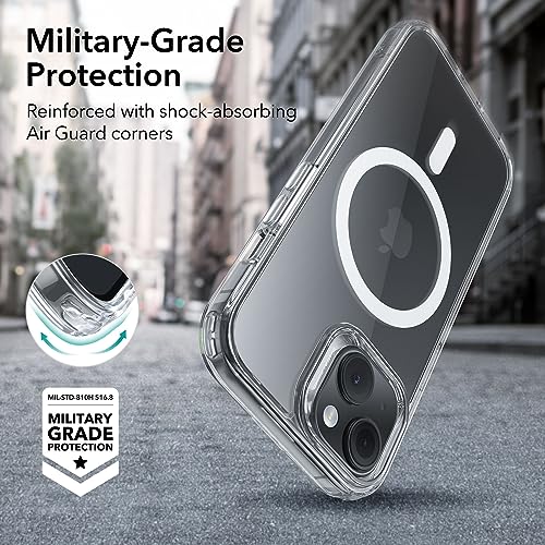 ESR for iPhone 15 Case, Compatible with MagSafe, Military-Grade Protection, Yellowing Resistant, Scratch-Resistant Back, Magnetic Phone Case for iPhone 15, Classic Series, Clear