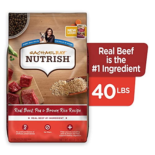 Nutrish Rachael Ray Premium Natural Dry Dog Food, Real Beef, Pea, & Brown Rice Recipe, 40 Pounds