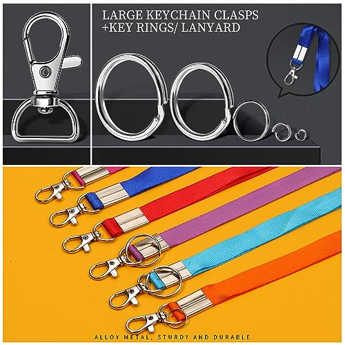 LEOBRO 265PCS Keychains Clips with Key Rings, Keychain, Metal Lobster Claw Clasps and Key Chain Rings, Key Chains Key Rings Bulk, Keychain Rings, Keychain Kit Lanyard Clip for Keys Crafts