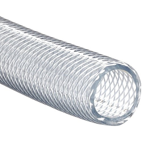 (1/2" ID x .720" OD x 50 ft) HydroMaxx® Flexible Non Toxic Clear High Pressure, Reinforced, PVC Braided Vinyl Tubing (1531012050)