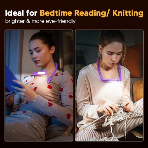 EastPin White LED Neck Reading and Crafting Lamp with Black Storage Case, Ideal for Book Lovers, Crafters, and Outdoor Enthusiasts, Perfect for Reading, Sewing, Camping, and Walking at Night