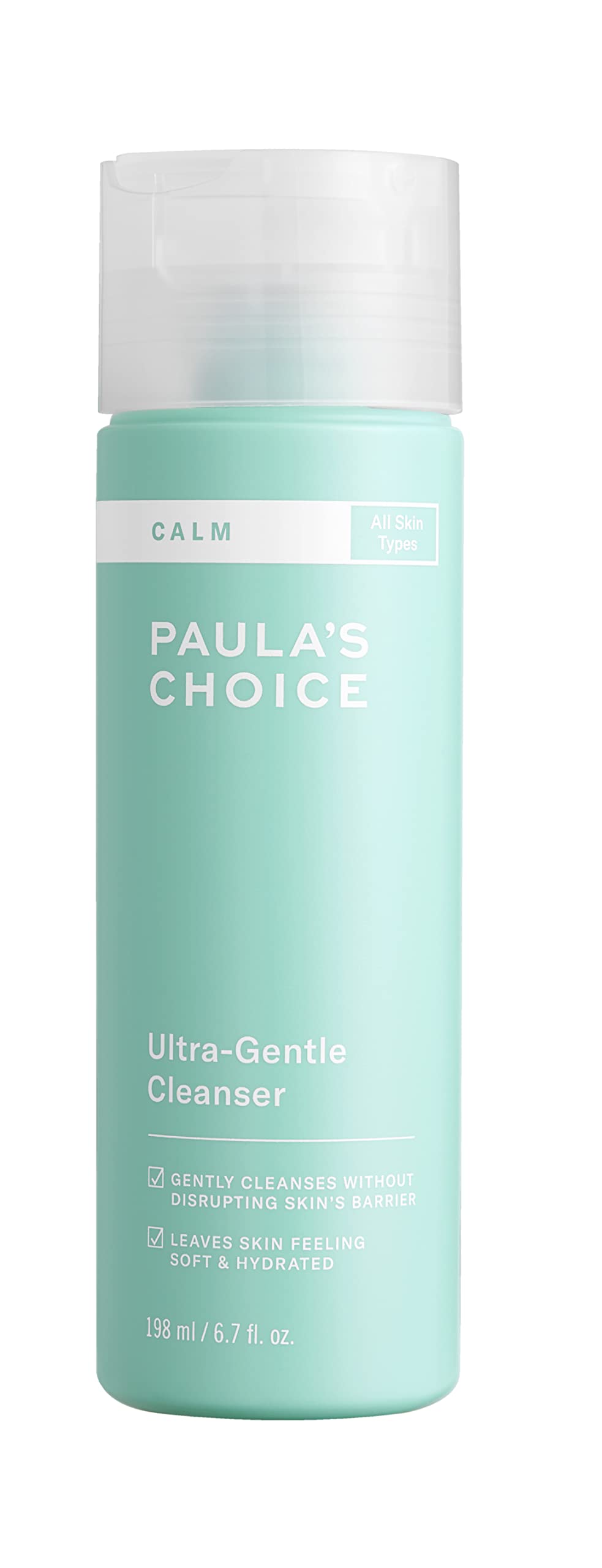 Paula's Choice CALM Ultra-Gentle Cleanser for Sensitive Skin, Calms + Soothes Redness, Daily Face Wash for Rosacea-Prone & Eczema-Prone Skin, Fragrance-Free & Paraben-Free, 6.7 Fl Oz.