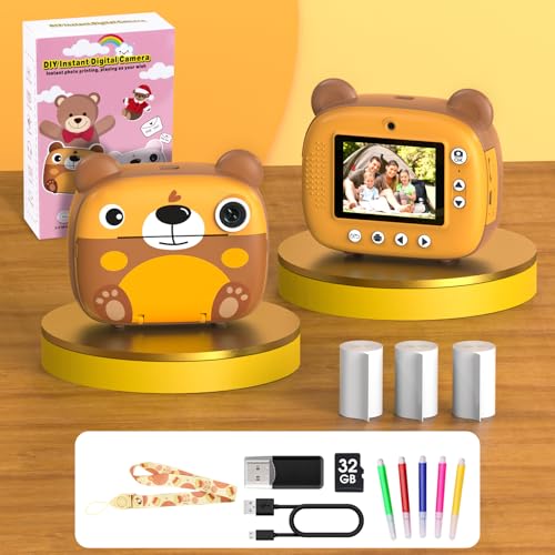 Kids Instant Camera for 3-12 Years Old Kids Toddlers Childrens Boys Girls Birthday Gifts 2.4 Inch Screen 12MP / 1080P HD Video Camera Baby Instant Print Digital Camera