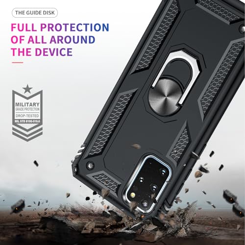 LeYi for Samsung-Galaxy-S20 Plus-Case: Heavy Duty Samsung S20 Plus Case with Stand, Military-Grade Protective Phone Case Cover with Magnetic Ring Kickstand for Samsung S20 Plus 5G, Black