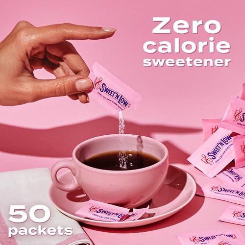 Sweet’N Low Zero-Calorie Sweetener, Contains Saccharin, Sugar Substitute, Keto, Vegan, Gluten-Free, Great for Cooking, Baking, Coffee, Tea, Hot/Cold Beverages, 50 Packets (1 Pack)