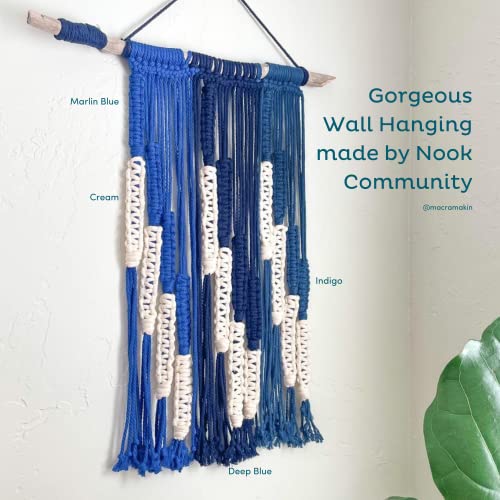 Nook Theory Cotton 4mm Macrame Cord 109 Yards - 3mm 5mm Soft Macrame Rope Perfect for Knots - Supplies for Wall Hangers & Boho Decorations - Cotton String (Forest Green 4mm)