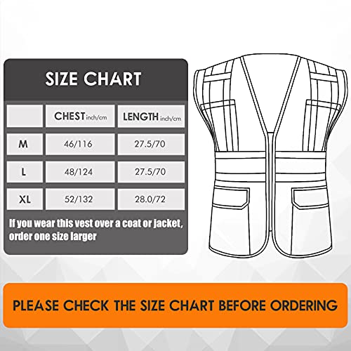 SULWZM High Visibility Reflective Safety Vest with Zipper and Pockets Yellow,XL