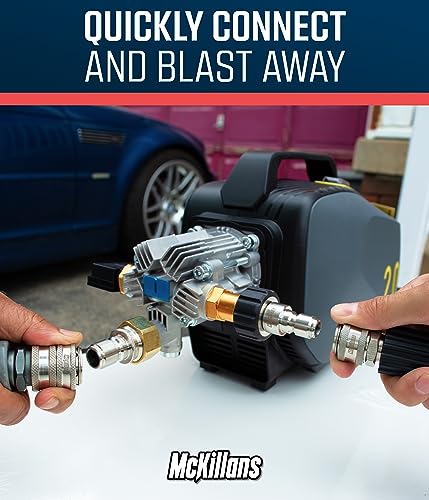 McKillans® M22-14mm Pressure Washer Quick Connect Kit, M22-14mm to 3/8" Male Female Quick Disconnect Kit for Power Washer (Stainless Steel)
